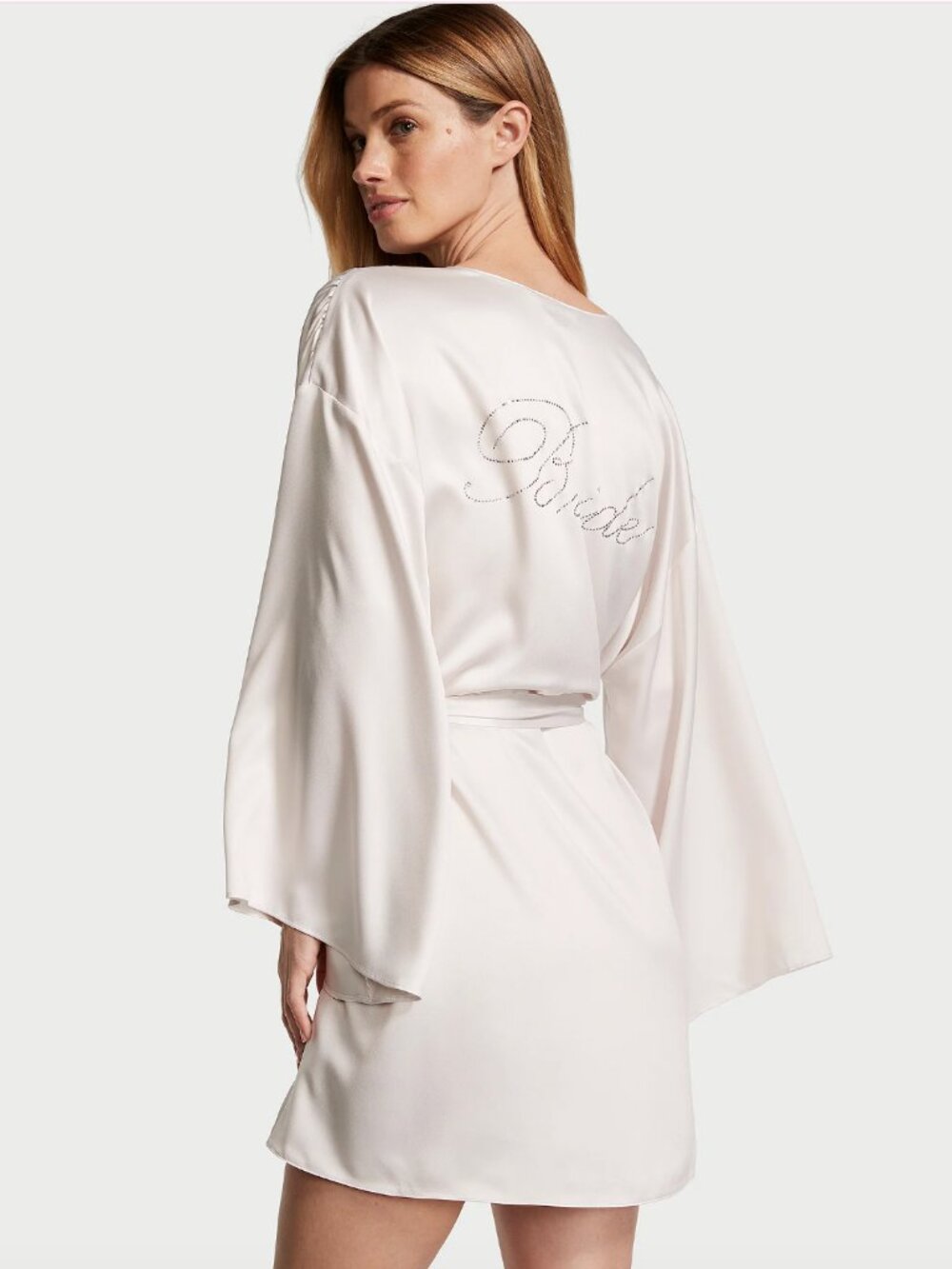 🤍 Victoria's Secret | Bride Embellished Satin Short Robe ✨